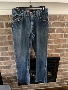 Ariat Men’s Distressed Dark Blue Bootcut Jeans